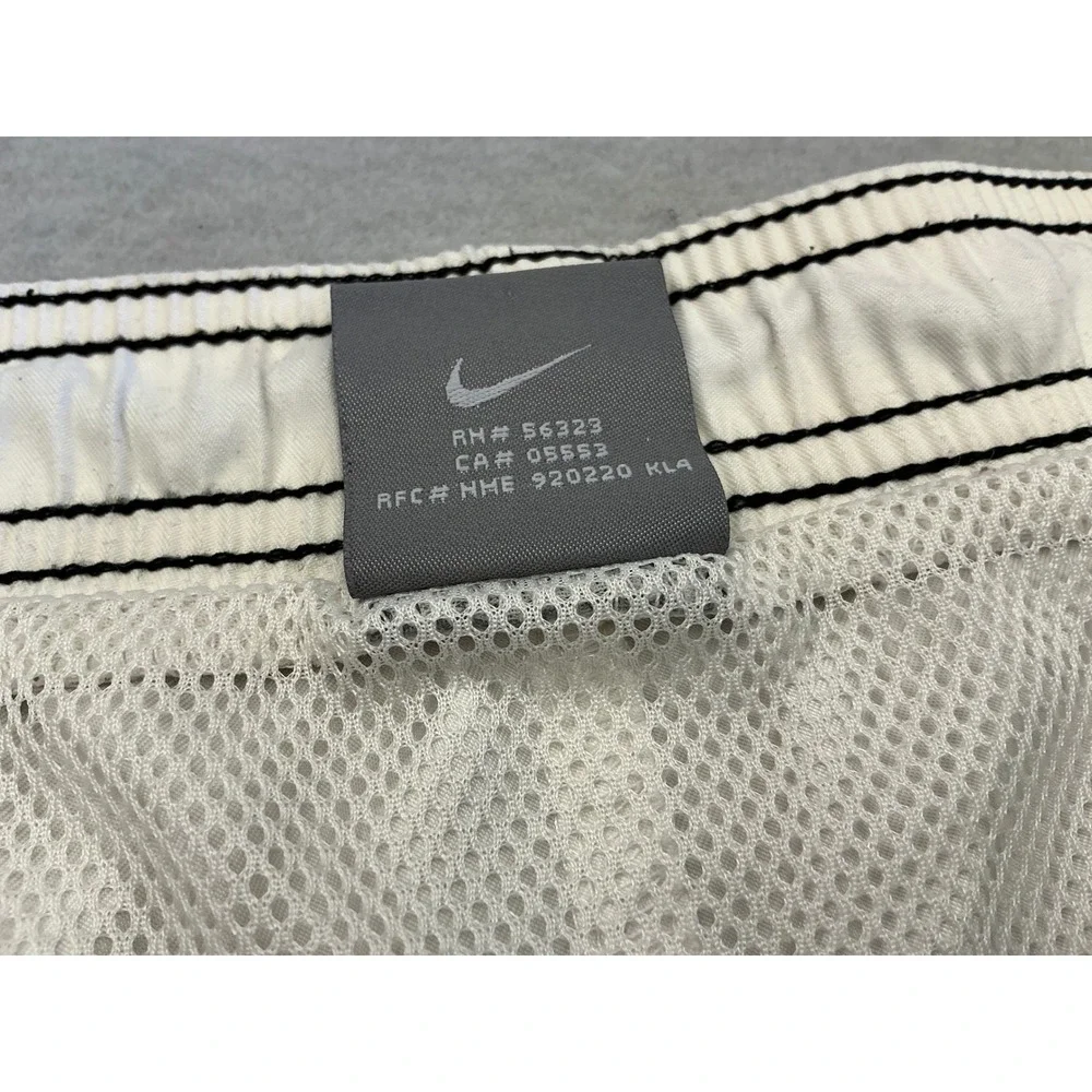 Nike Vintage Board Shorts Black White Swim Trunks Mesh Lined Mens XL U50901WWW